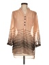 Truth NYC Stripes Tan Long Sleeve Blouse Size M - photo 1