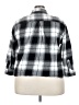 Old Navy Plaid Black 3/4 Sleeve Button-Down Shirt Size 3X - photo 2