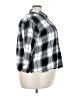 Old Navy Plaid Black 3/4 Sleeve Button-Down Shirt Size 3X - photo 4