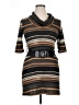 Delirious Stripes Brown Casual Dress Size XL - photo 1