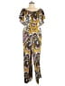 Bel Kazan 100% Rayon Paisley Yellow Jumpsuit Size L - photo 1