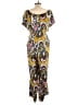 Bel Kazan 100% Rayon Paisley Yellow Jumpsuit Size L - photo 2