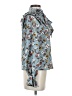 Shein Floral Teal Long Sleeve Blouse Size XS - photo 4