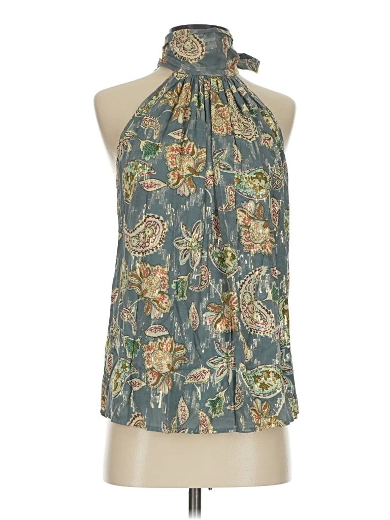 Pre-owned Bishop + Young Sleeveless Blouse In Blue