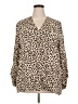Entro Animal Print Brown Long Sleeve Blouse Size 2X - photo 1