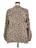 Entro Animal Print Brown Long Sleeve Blouse Size 2X - photo 2