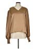 Glam 100% Polyester Tan Long Sleeve Blouse Size L - photo 1