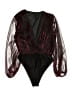 Shein 100% Polyester Burgundy Red Bodysuit Size L - photo 1