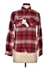 Ocean + Coast 100% Cotton Plaid Red Long Sleeve Button-Down Shirt Size L - photo 1
