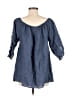 PaperWhite 100% Linen Blue 3/4 Sleeve Button-Down Shirt Size 8 - photo 2