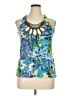 Bongo 100% Polyester Blue Teal Sleeveless Blouse Size XL - photo 1