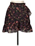 Scripted 100% Polyester Floral Black Casual Skirt Size M - photo 1