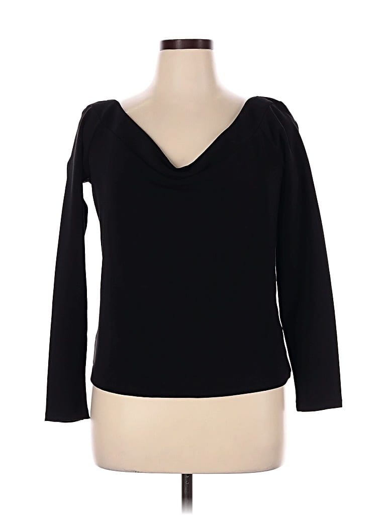 H&m Long Sleeve Top Black Scoop Neck Tops