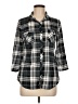 Eden & Olivia 100% Polyester Plaid Gray 3/4 Sleeve Blouse Size M - photo 1