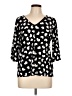 MICHAEL Michael Kors Hearts Black 3/4 Sleeve Blouse Size L - photo 1
