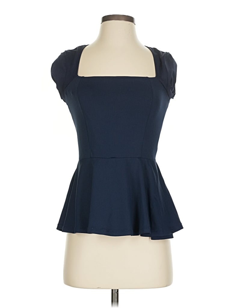 Pre-owned Halara Short Sleeve Top Blue Sweetheart Neckline Tops