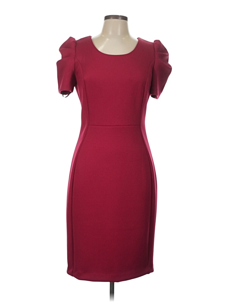 Pre-owned Calvin Klein Cocktail Dress In Burgundy