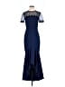 JS Collections 100% Polyester Blue Cocktail Dress Size XXS (estimated) - photo 1