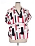 Shein Curve 100% Polyester Color Block Pink Short Sleeve Blouse Size 14 Plus (1) - photo 1