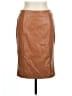Better be Solid Brown Tan Faux Leather Skirt Size L - photo 1