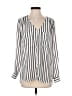 H&M Conscious 100% Polyester Stripes Ivory Long Sleeve Blouse Size 4 - photo 1