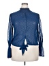 Unbranded 100% Polyester Polka Dots Blue Long Sleeve Blouse Size XXL - photo 1