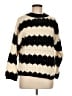 Line & Dot 100% Polyester Stripes Black Pullover Sweater Size M - photo 1