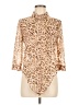 Pearl 100% Polyester Animal Print Tan 3/4 Sleeve Blouse Size M - photo 1