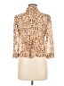 Pearl 100% Polyester Animal Print Tan 3/4 Sleeve Blouse Size M - photo 2