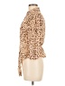 Pearl 100% Polyester Animal Print Tan 3/4 Sleeve Blouse Size M - photo 5