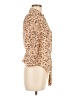 Pearl 100% Polyester Animal Print Tan 3/4 Sleeve Blouse Size M - photo 4