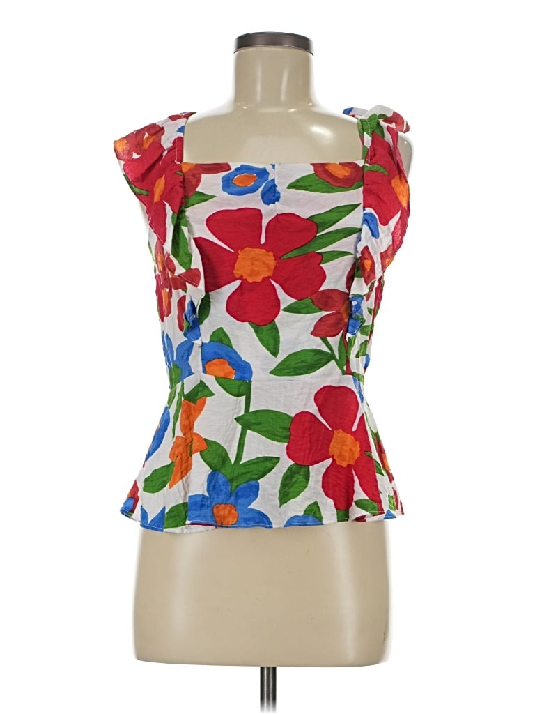 Pre-owned Vernacular Sleeveless Blouse In Red