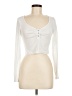 Shein Ivory Long Sleeve Henley Size 6 - photo 1