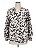 Unbranded 100% Polyester Animal Print Ivory Long Sleeve Blouse Size L - photo 1