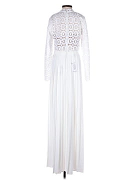 white christmas dresses Pleated Crochet Floral Maxi Dress – self-portrait-US main image 0