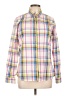 Lands' End 100% Supima Cotton Checkered-gingham Yellow Long Sleeve Button-Down Shirt Size 10 - photo 1