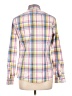 Lands' End 100% Supima Cotton Checkered-gingham Yellow Long Sleeve Button-Down Shirt Size 10 - photo 2