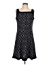 Chaps Polka Dots Black Casual Dress Size L - photo 1