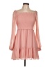 1.State 100% Polyester Solid Pink Casual Dress Size L - photo 1