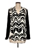 Three Eighty Two 100% Polyester Animal Print Black Long Sleeve Blouse Size M - photo 1