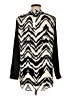 Three Eighty Two 100% Polyester Animal Print Black Long Sleeve Blouse Size M - photo 2