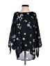 Papermoon 100% Polyester Black Green 3/4 Sleeve Blouse Size S - photo 1