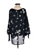 Papermoon 100% Polyester Black Green 3/4 Sleeve Blouse Size S - photo 2