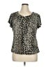 Notations Animal Print Silver Short Sleeve Blouse Size XL - photo 1