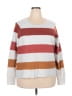Pinque Stripes White Pullover Sweater Size 2X - photo 1