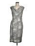 Connected Apparel Metallic Silver Cocktail Dress Size 8 - photo 1