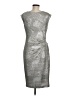 Connected Apparel Metallic Silver Cocktail Dress Size 8 - photo 2