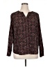 Croft & Barrow 100% Polyester Print Brown Long Sleeve Blouse Size 1X - photo 1