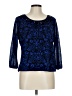 Covington 100% Polyester Blue 3/4 Sleeve Blouse Size L - photo 1