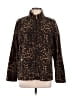 Jason Maxwell 100% Polyester Animal Print Brown Faux Fur Jacket Size L - photo 1